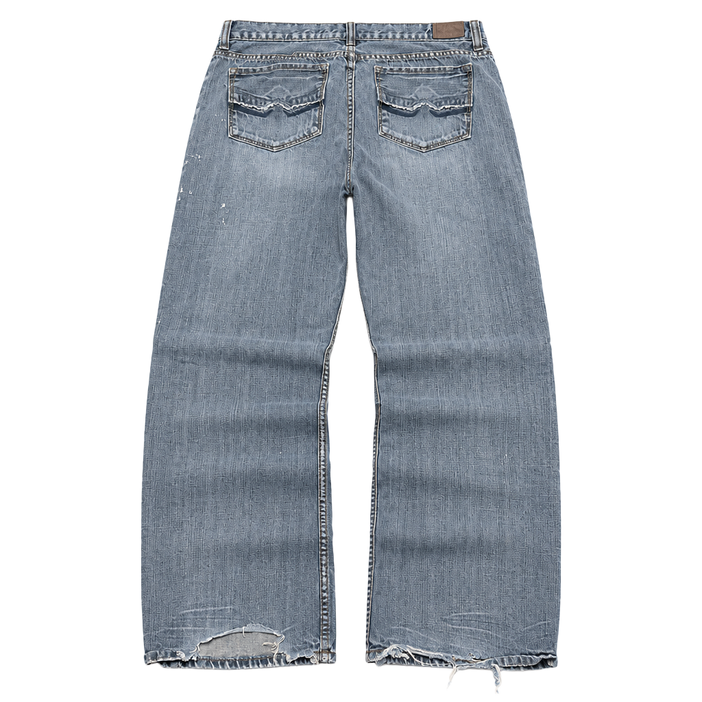 Urban Pipeline Relaxed Bootcut Jeans 36x34 Gray Distressed Denim 1