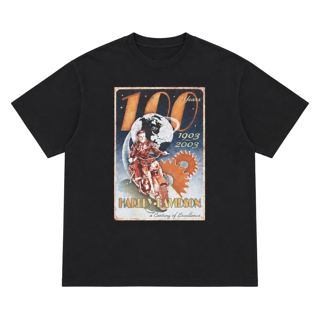 Harley-Davidson 100 Years 1903-2003 Las Vegas T-Shirt Size L Black 1