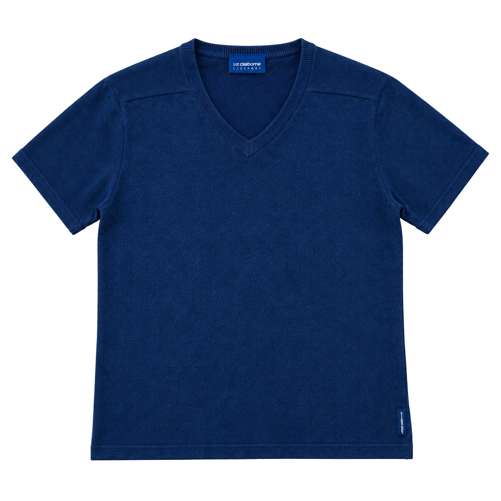 Liz Claiborne Sport V-Neck Short Sleeve Sweater Size M Blue 1
