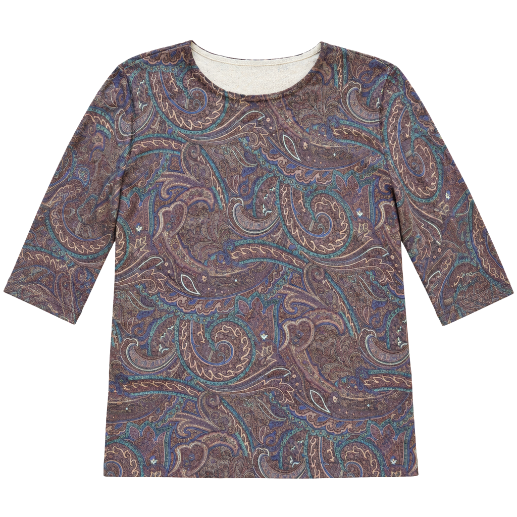 Lauren Ralph Lauren Paisley Silk Cashmere Sweater Size M 1