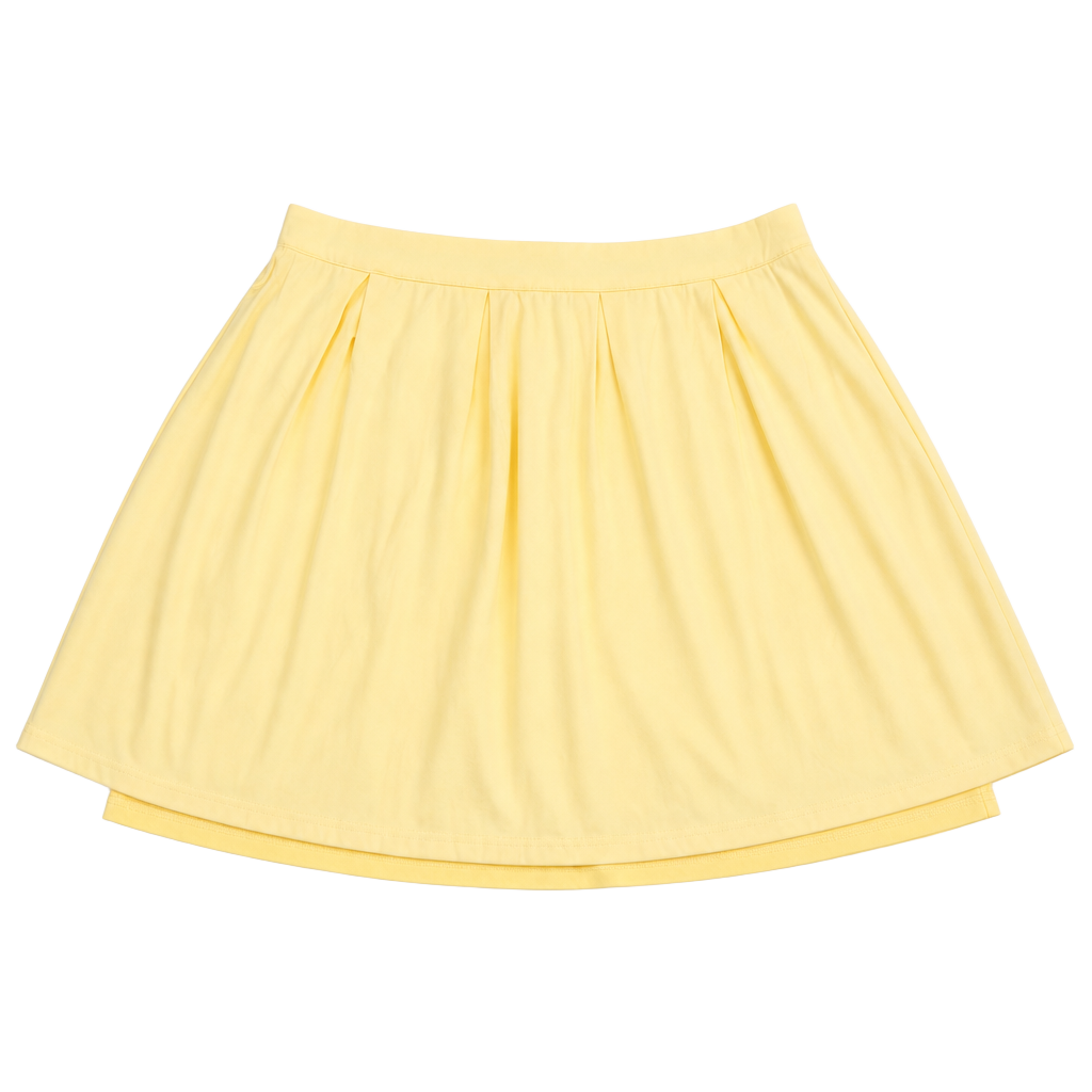 Forever 21 Yellow Pleated Mini Skirt Size L 1