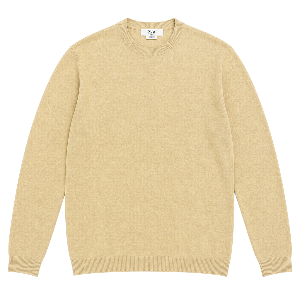 Zara Man Linen Blend Crewneck Sweater Size M 1