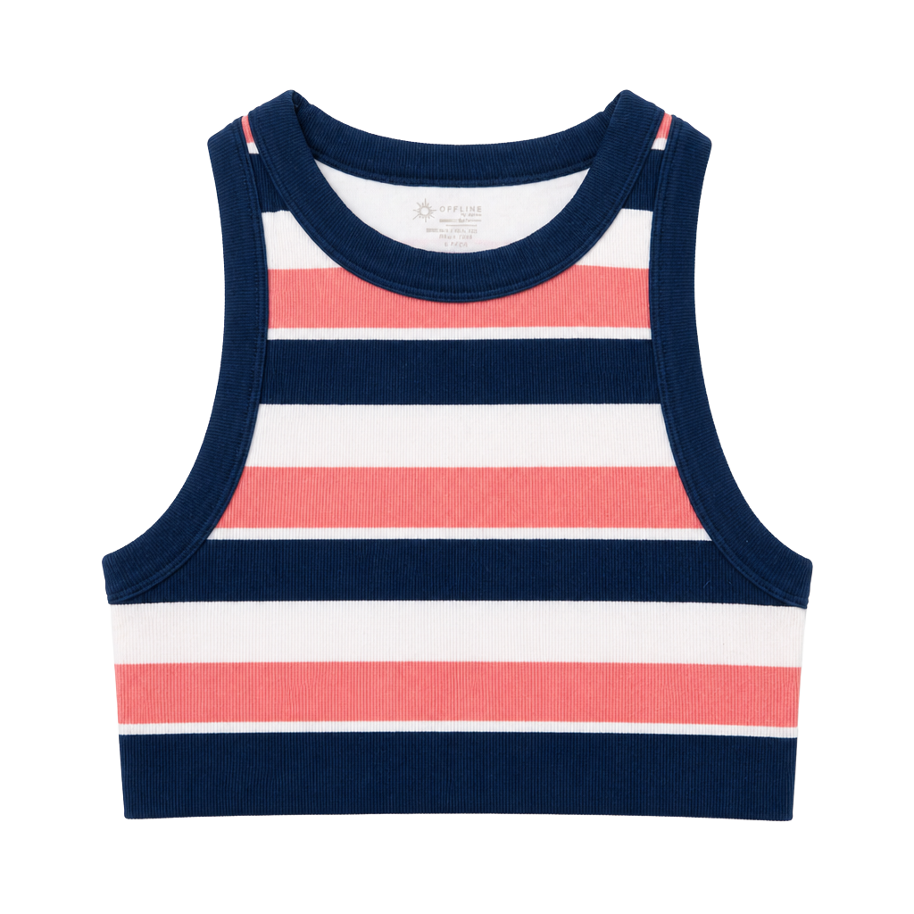 OFFLINE by Aerie Ribbed Striped Sleeveless Cropped Tank Top 1