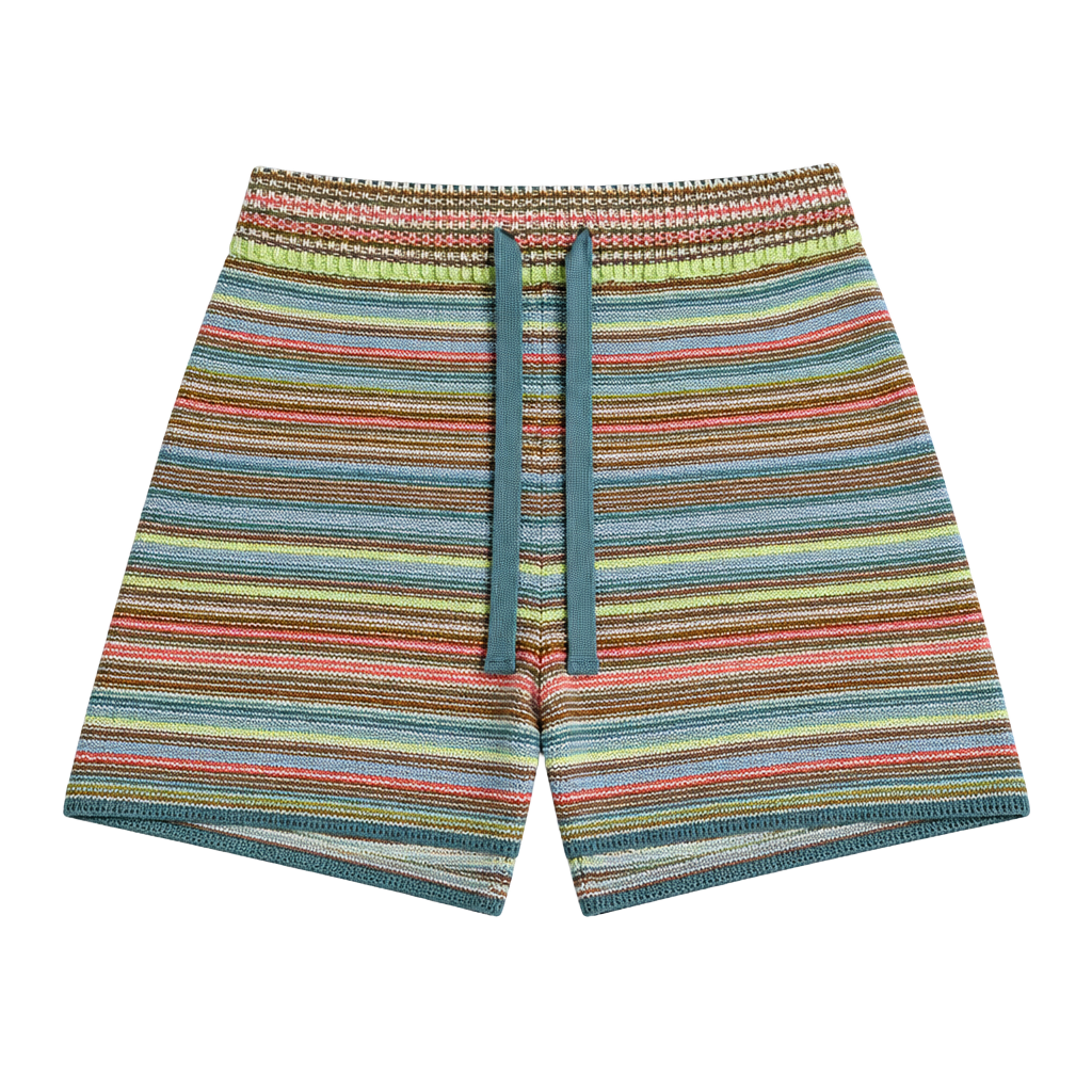 BLACK TAPE Knit Shorts Size XS Multi Striped Drawstring Lounge 1