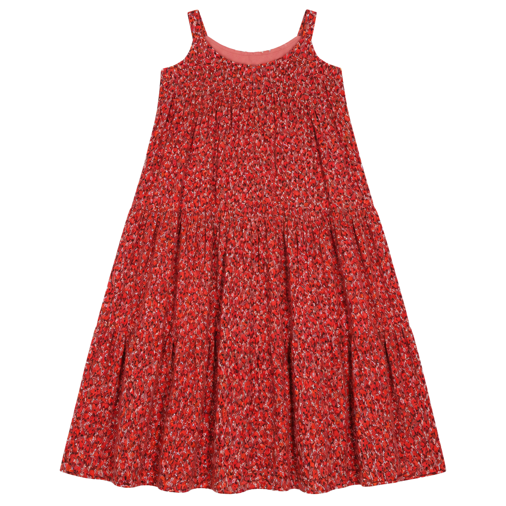 Joie Maxi Dress Size XS Red Pink Floral Cotton Sleeveless Boho Tiered 1