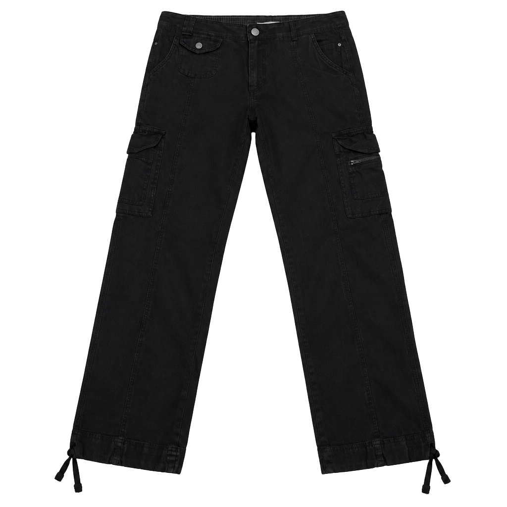 hei hei Cargo Pants Size 6 Black Utility Pockets 1