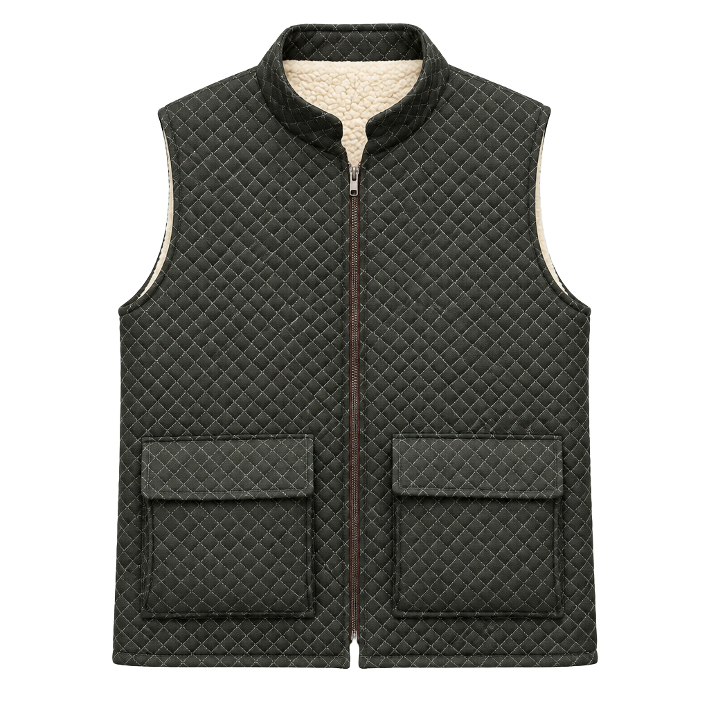1970’s Vintage Quilted Fleece Lined Vest 1