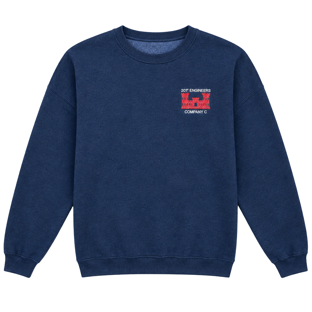 Fruit Of The Loom 201st Engineers Sweatshirt Size 2XL Navy Blue Graphic 1
