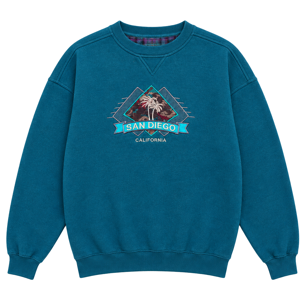 Image Wear San Diego California Sweatshirt Size Large Teal 1