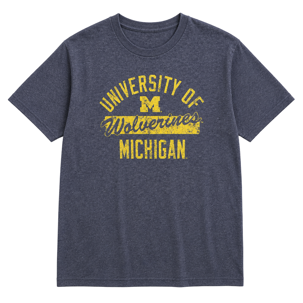 Michigan Wolverines '47 Brand Women's Navy Heather Intramural Oversized T-Shirt 1