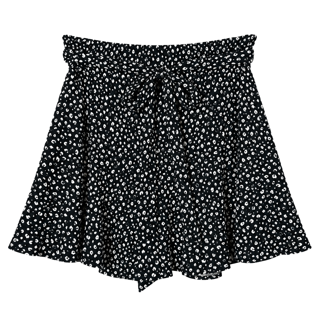 Urban Romantics Shorts Size XS Black White Animal Print Tie Waist Skort 1