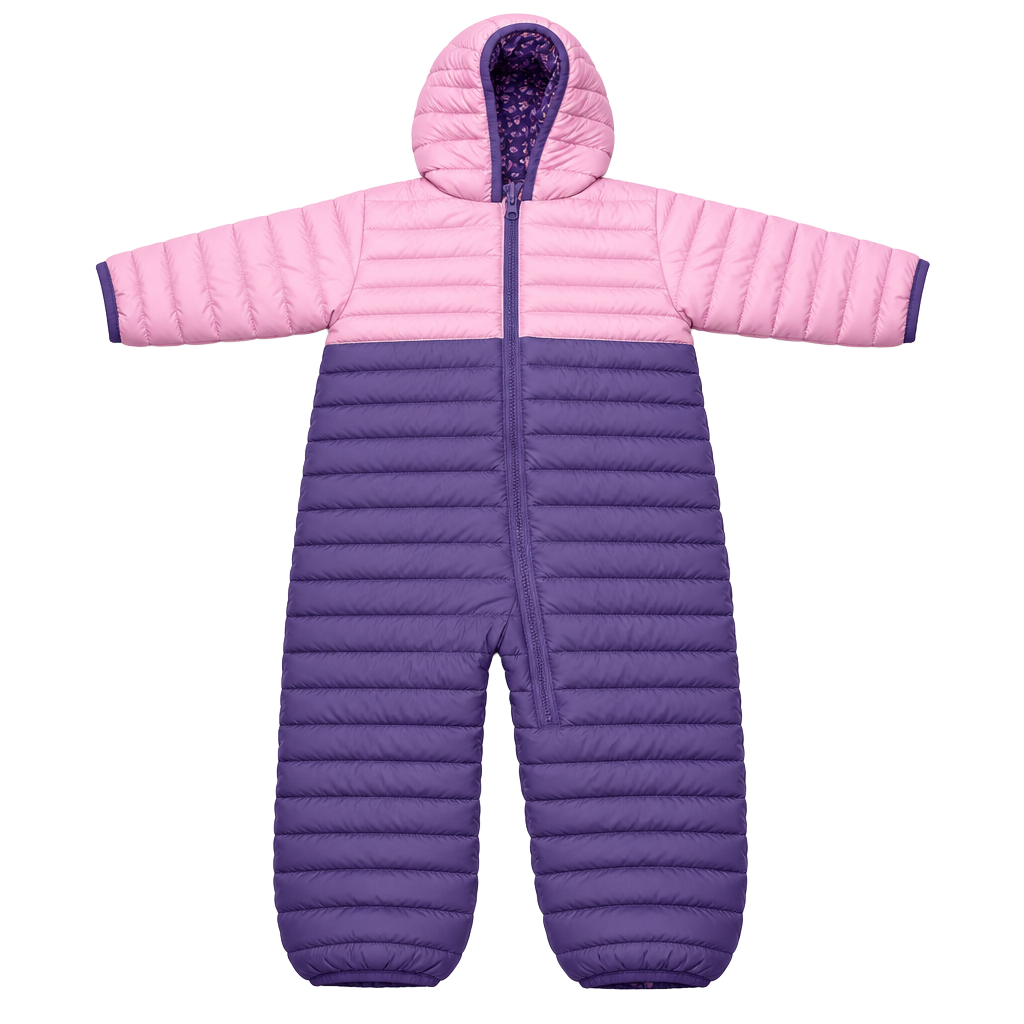Columbia Powder Lite II Reversible Bunting Size 18-24 Months Pink Purple 1