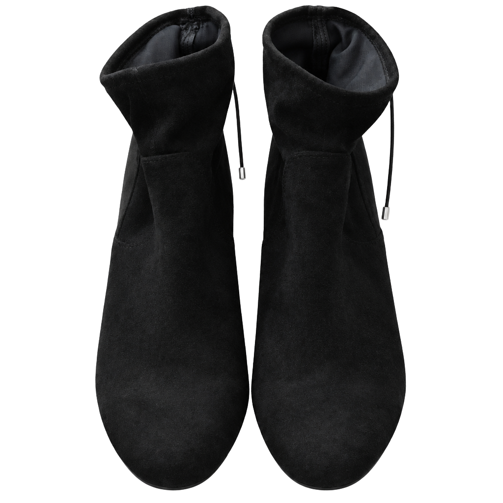 Candie's Ankle Boots Size 10 Black Faux Suede Block Heel Booties 1