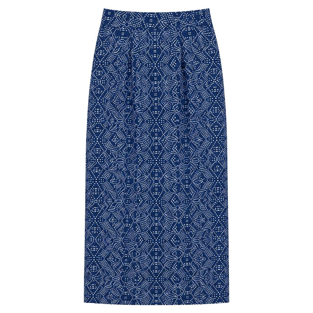 Rip Skirt Hawaii Skirt Size Small Blue White Pattern Wrap 1