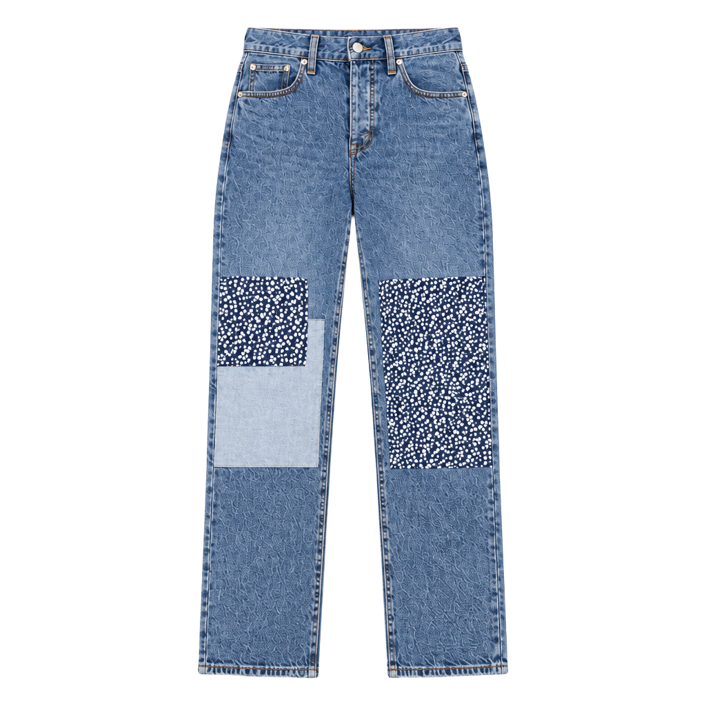 J.Crew Premium Edition Slim Boyfriend Patchwork Jeans 29 Blue Button Fly Boho 1