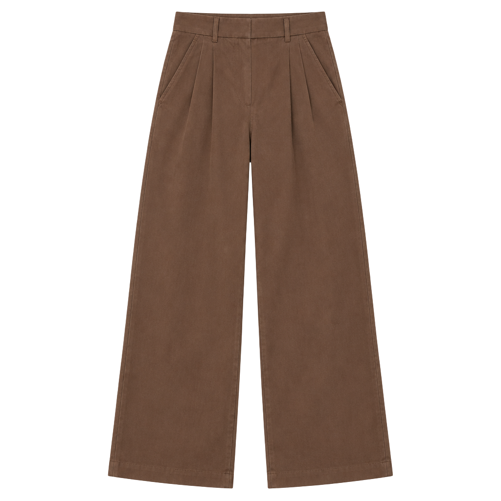 OGL Move Hickory Brown Pleated Wide Leg Stretch Trousers Medium NWT Old Money 1
