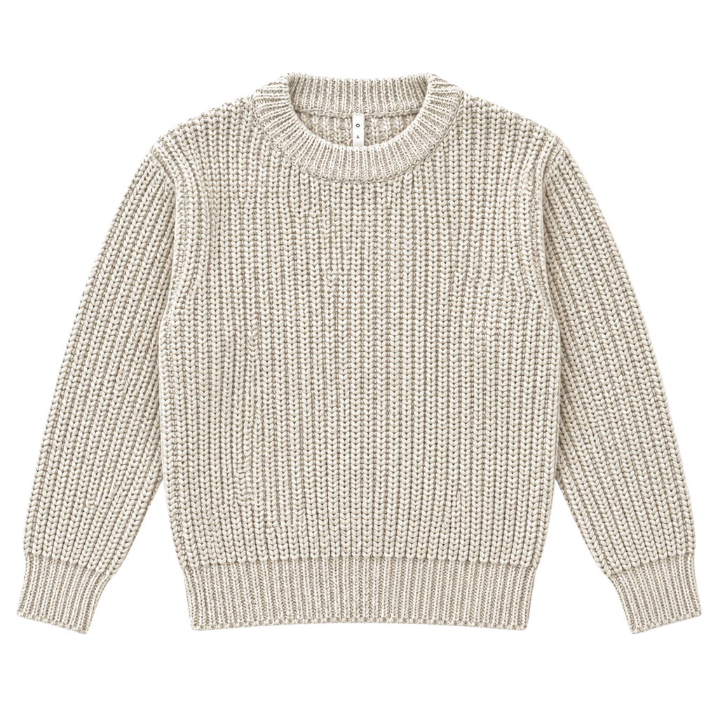 Oat Co ‘Oatmeal’ Chunky Knit Sweater Little Boy 1