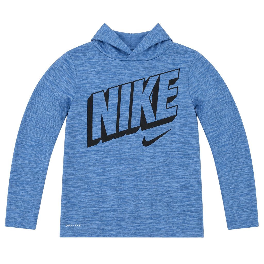 Nike Dri-FIT Blue Youth Boys Size 5 Pullover Long Sleeve Hoodie Sweatshirt 1