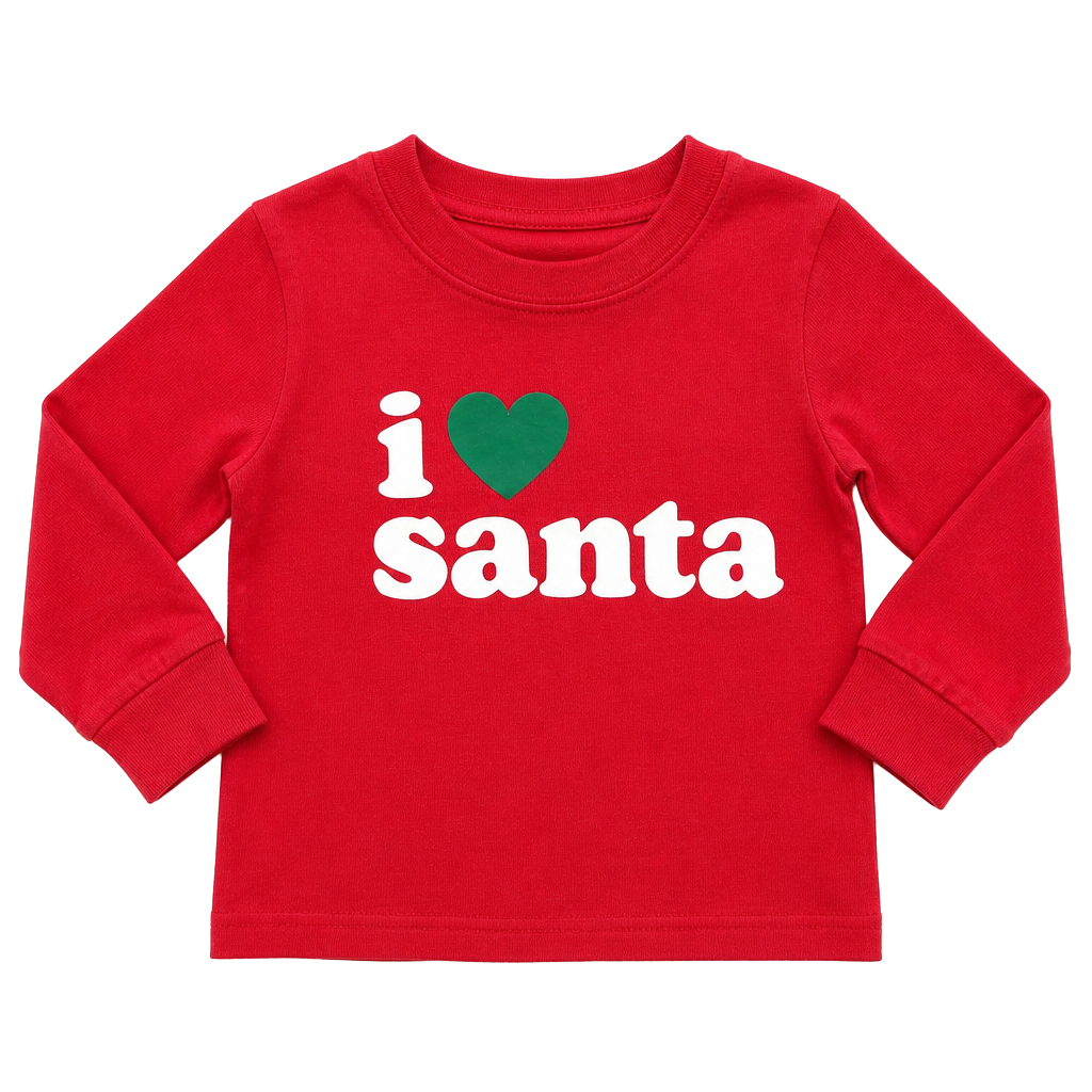 Carter's Toddler Red I Love Santa Graphic Long Sleeve Tee Size 2T 1
