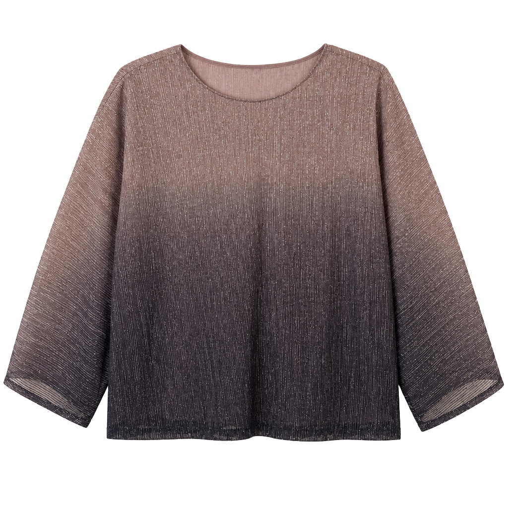 Anthropologie Serena Plisse Metallic Ombre Blouse Size S 1