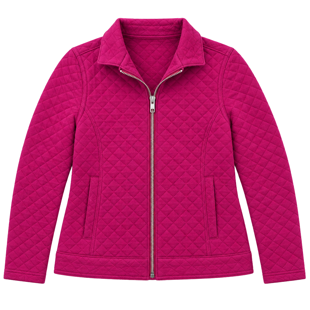 Gymboree Girls Quilted Jacket Size M (7-8) Hot Pink Zipper Coat 1
