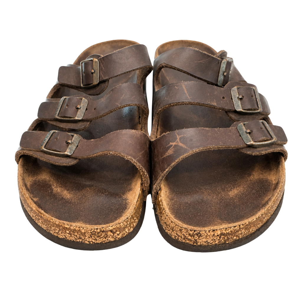 Birkenstock Florida Brown Oiled Leather Three Strap Sandals Size 41 1