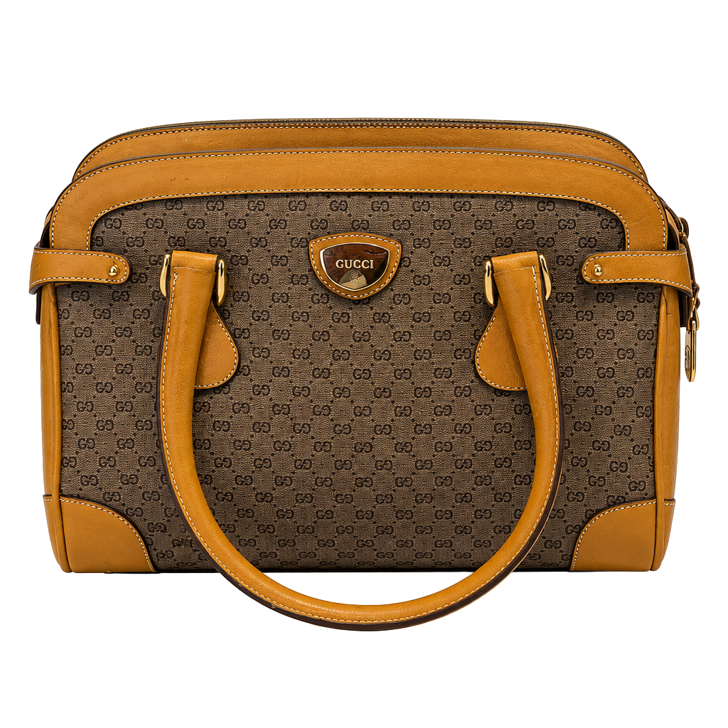 Gucci Micro GG Supreme Handbag Brown Tan Leather 1