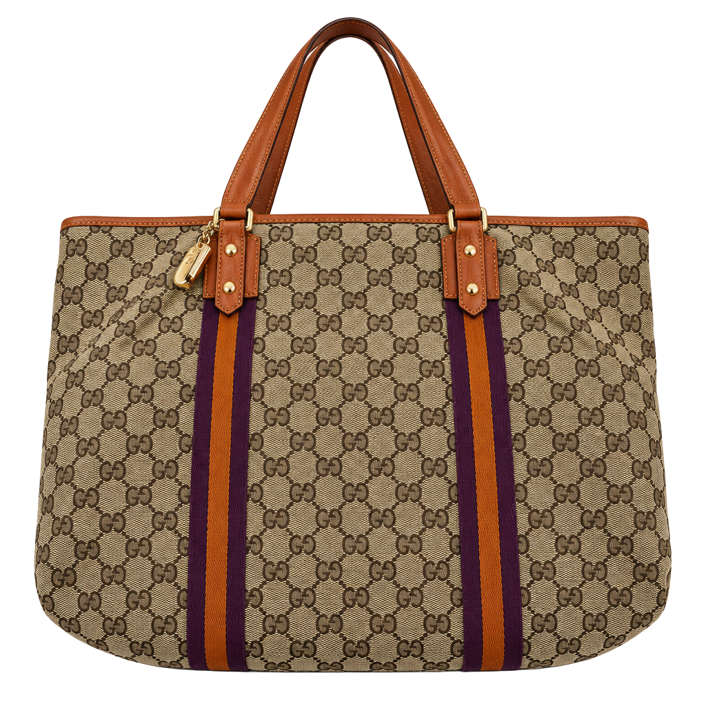 Gucci GG Canvas Web Tote Bag 1