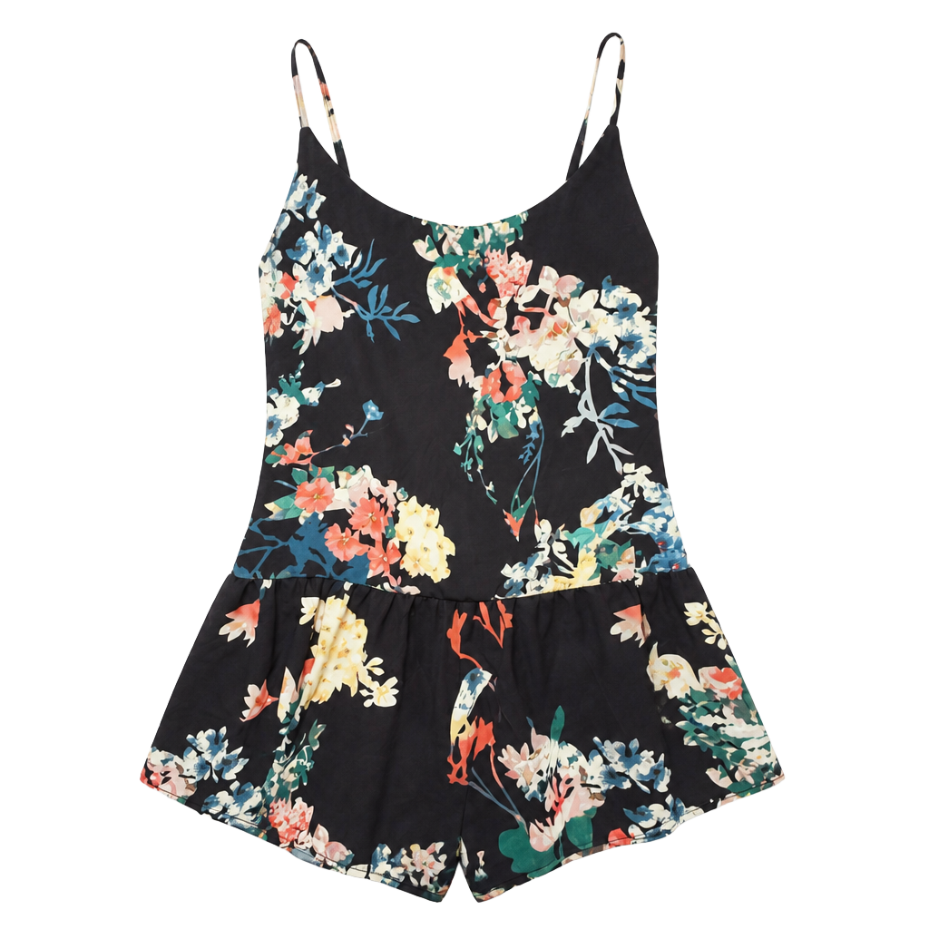 Floral Halter Size XL Black Multi 1
