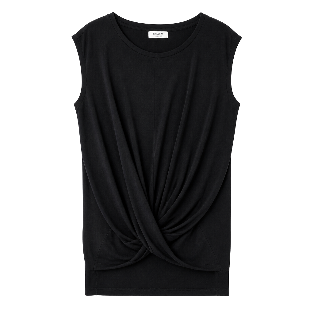 It is a sleeveless, crew-neck top dress 1
