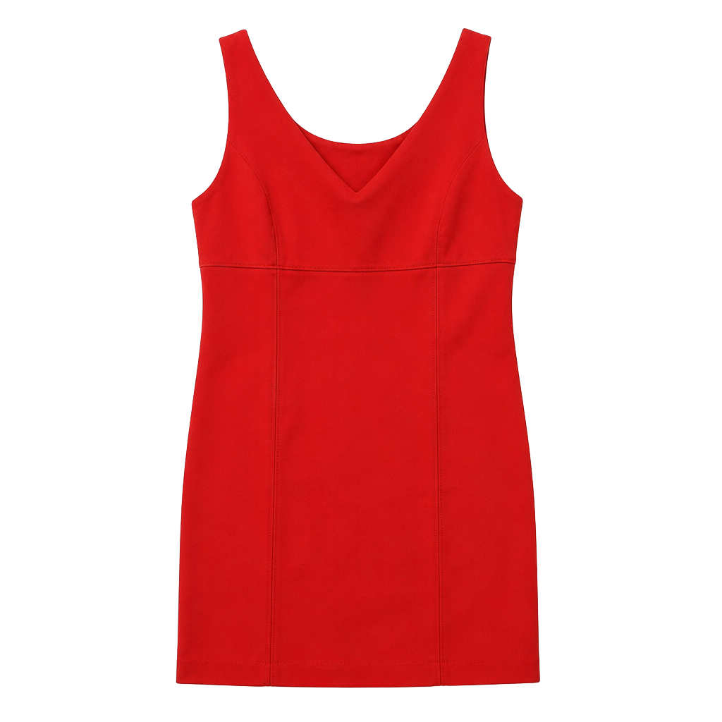 ASL Red Sleeveless V-Neck Sheath Dress Size 8-10 1