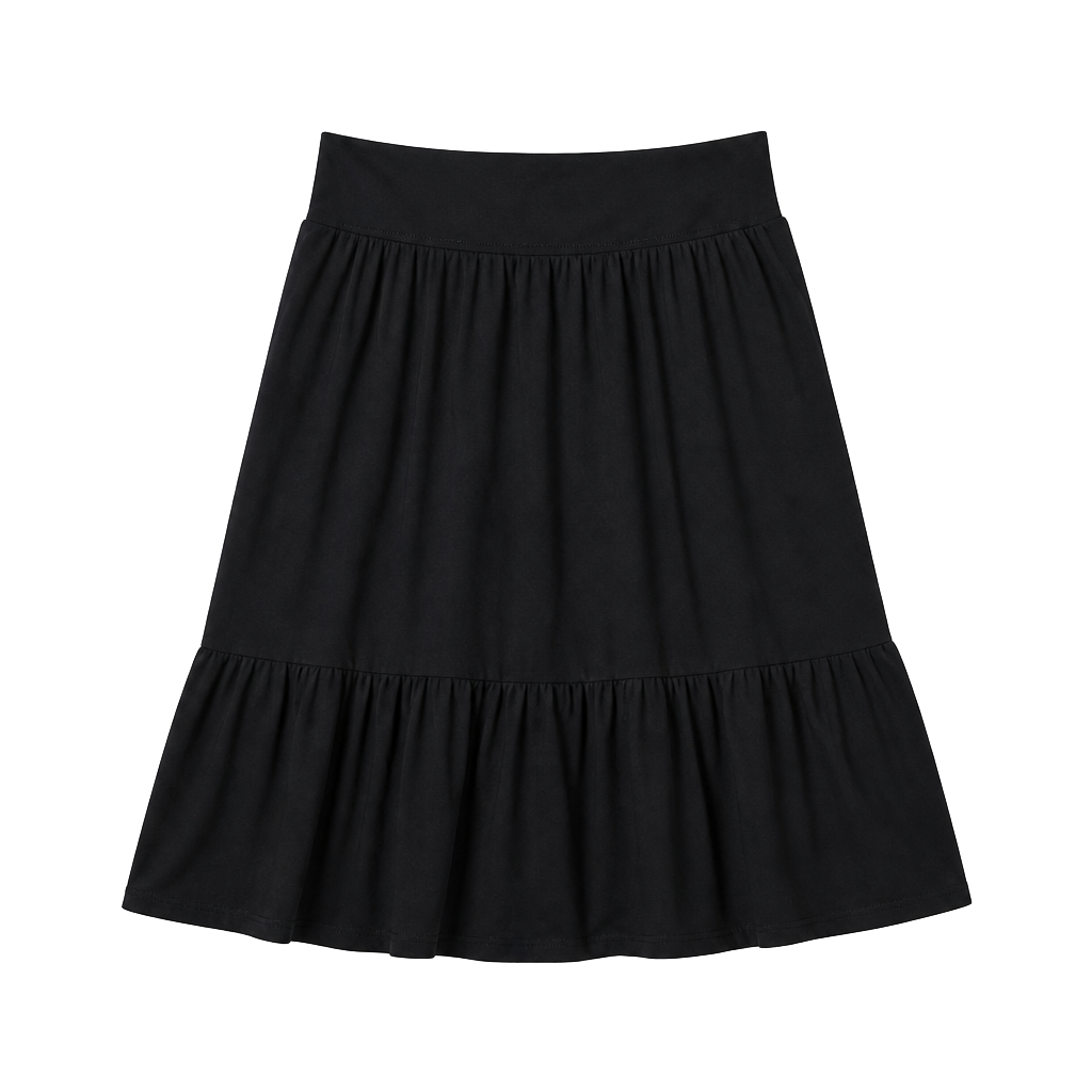 Torrid Black Tiered Midi Skirt Size 1 1