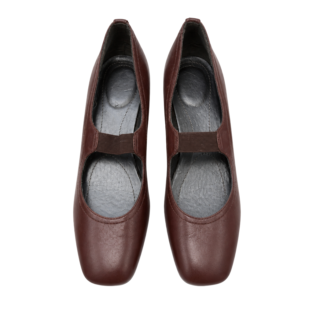 Easy Spirit Women's Marlay Mary Jane Block Heel Pumps Brown Leather 1