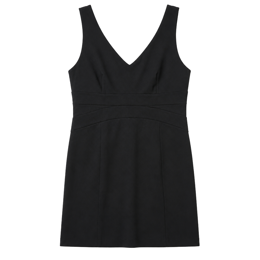 Black Sleeveless V-Neck Mini Cocktail Dress 1