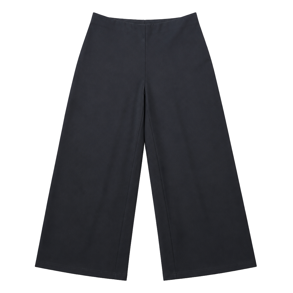 Eileen Fisher Washable Stretch Viscose Jersey Wide-Leg Pants Black Size M 1