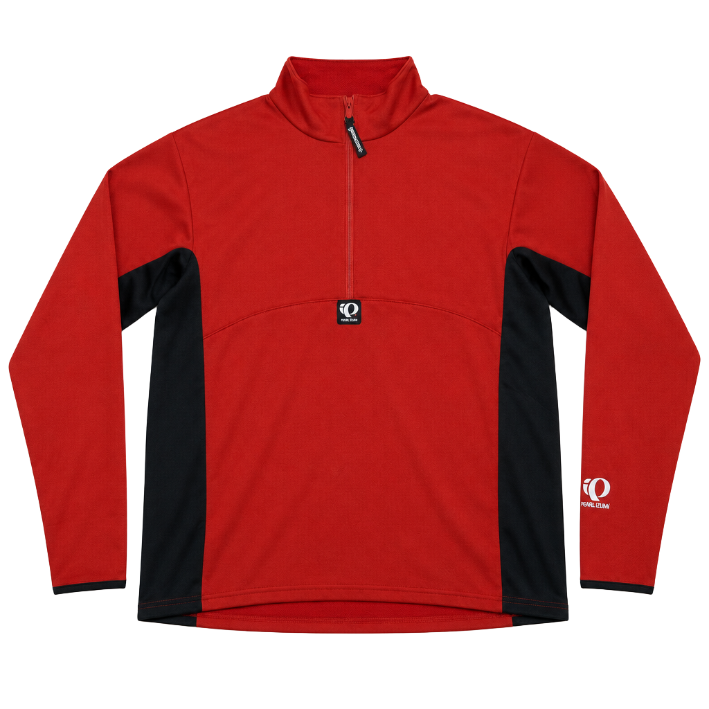 Pearl Izumi Quarter Zip Pullover Large Red Black Cycling Jersey 1