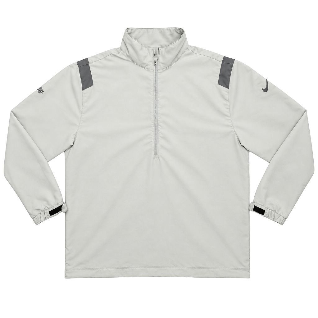 Nike Golf Majestic Oaks Golf Club Quarter-Zip Pullover Jacket Size L Gray White 1