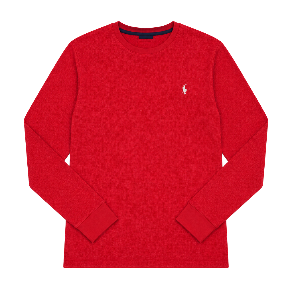 Polo Ralph Lauren Thermal Long Sleeve Shirt Size XL Red Waffle Knit 1