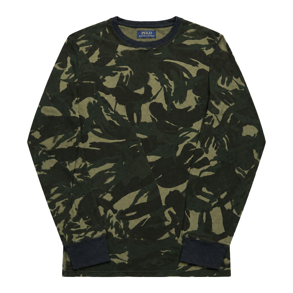 Polo Ralph Lauren Camo Thermal Long Sleeve Shirt Size Large Waffle Knit 1