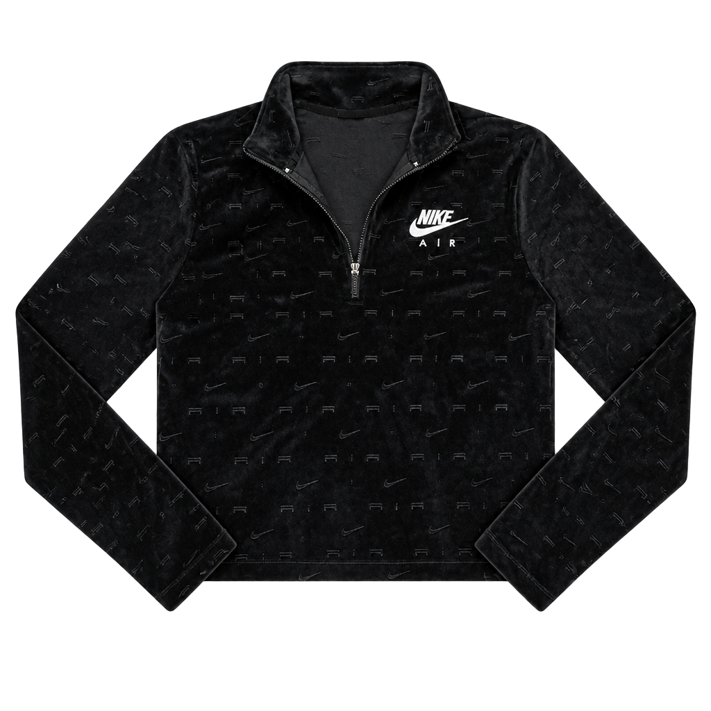 Nike Air Velour 1/4-Zip Long-Sleeve Top Black 1198 1