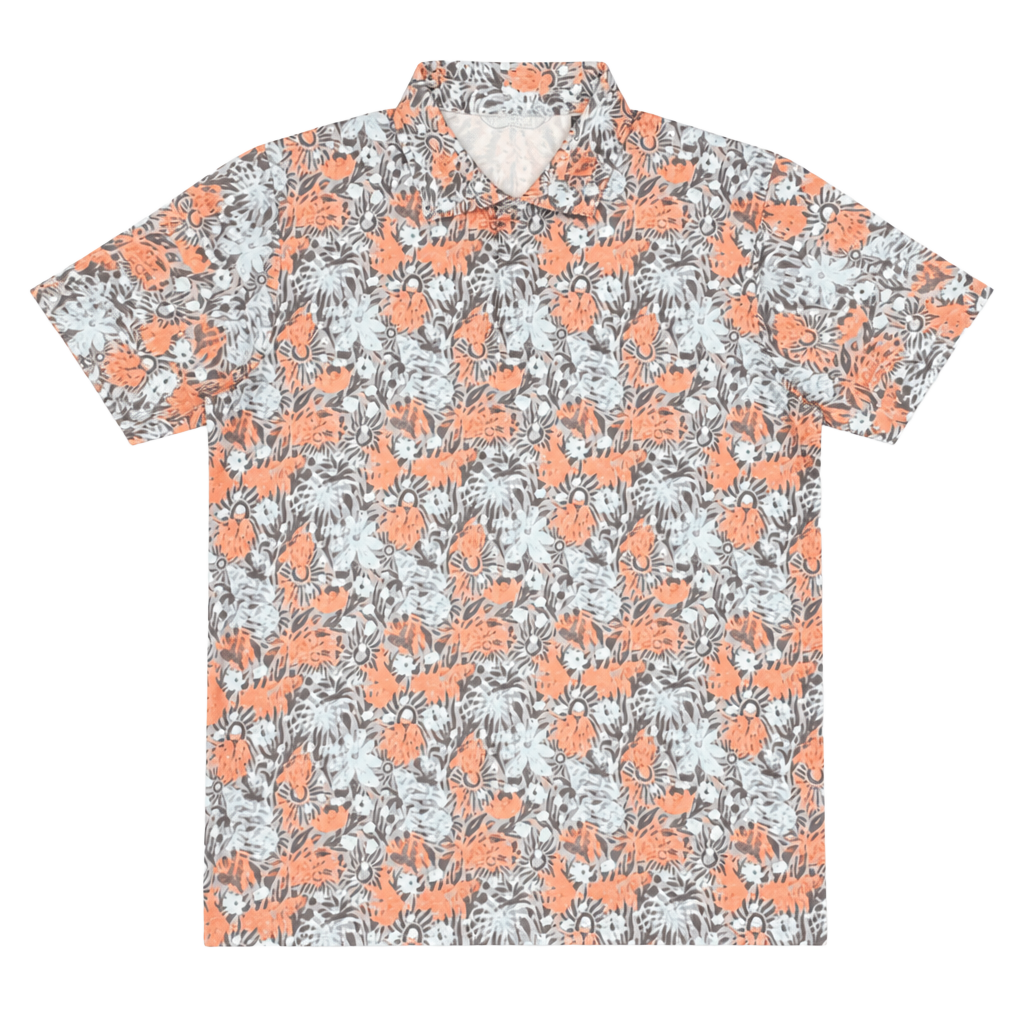 TravisMathew Featherweight Sands Tropical Floral Knit Polo Shirt Men's XL. 1210 1