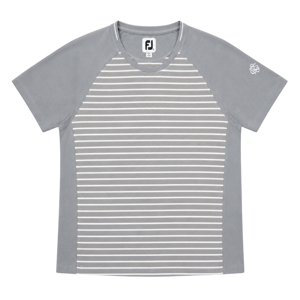 FootJoy Women's Gray and White Striped Short Sleeve A Golf Shirt Size XL 1195 1