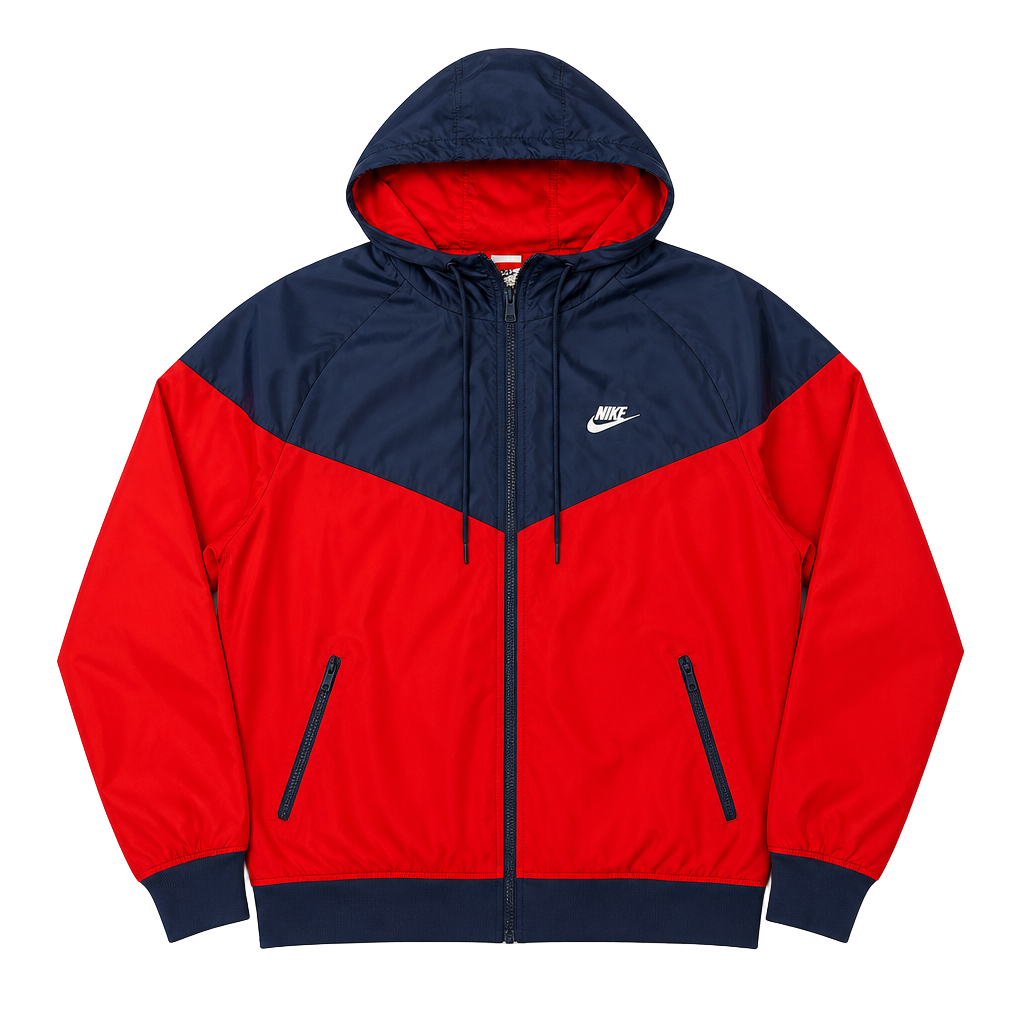 Nike The Windrunner Colorblock Hooded Windbreaker Jacket Red Blue Size L 1223 1