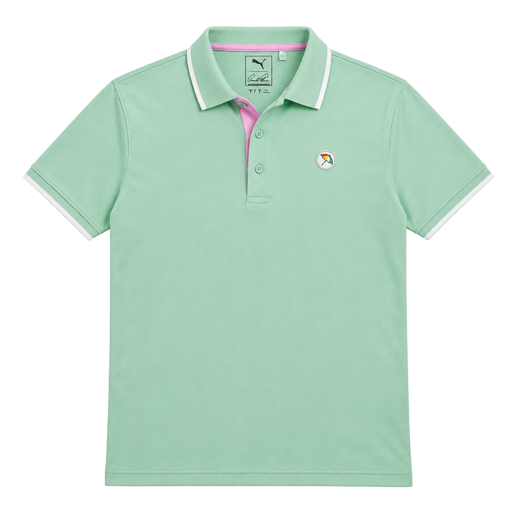 Puma Arnold Palmer Signature Golf Polo Size L Green Pique 1226 1