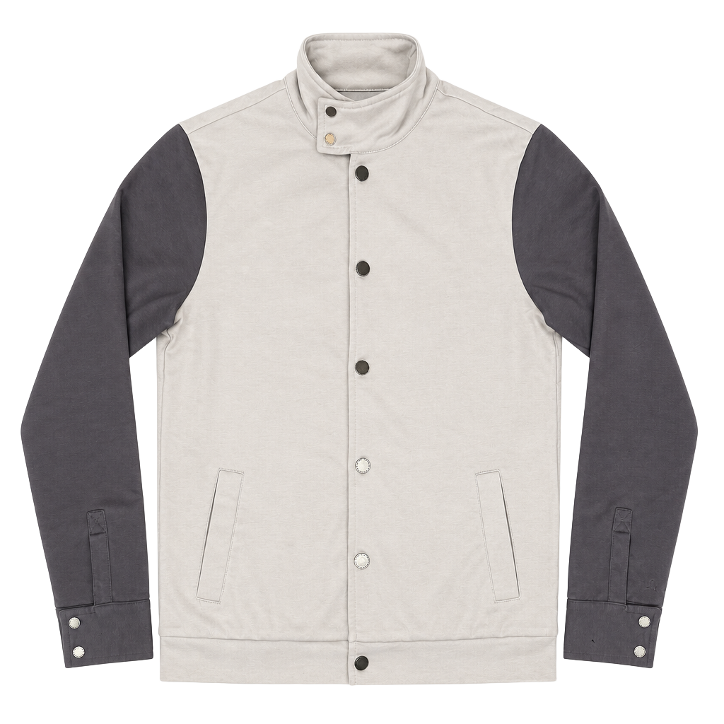Armani Exchange Varsity Jacket Size S Grey Two Tone Snap Up 1002 1