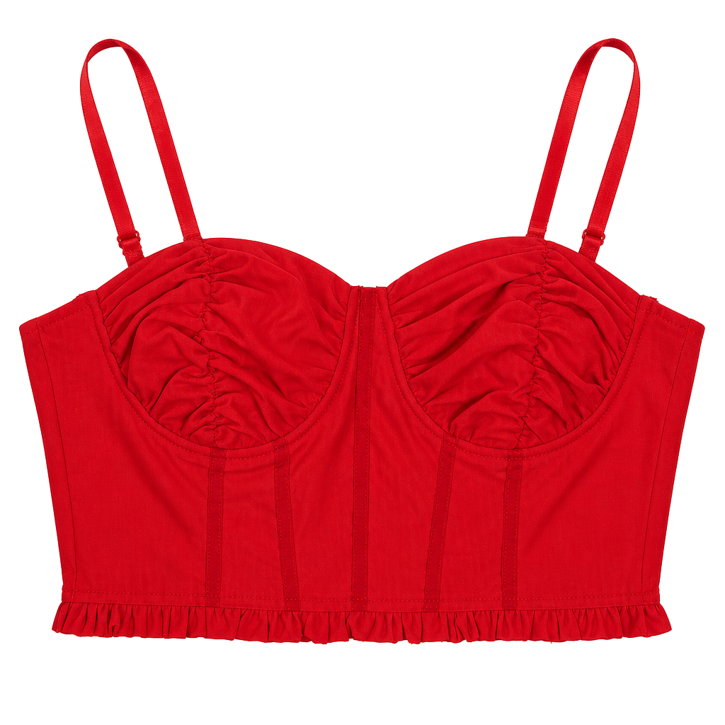 Fashion Nova No Tease Mesh Corset Top in Red 1