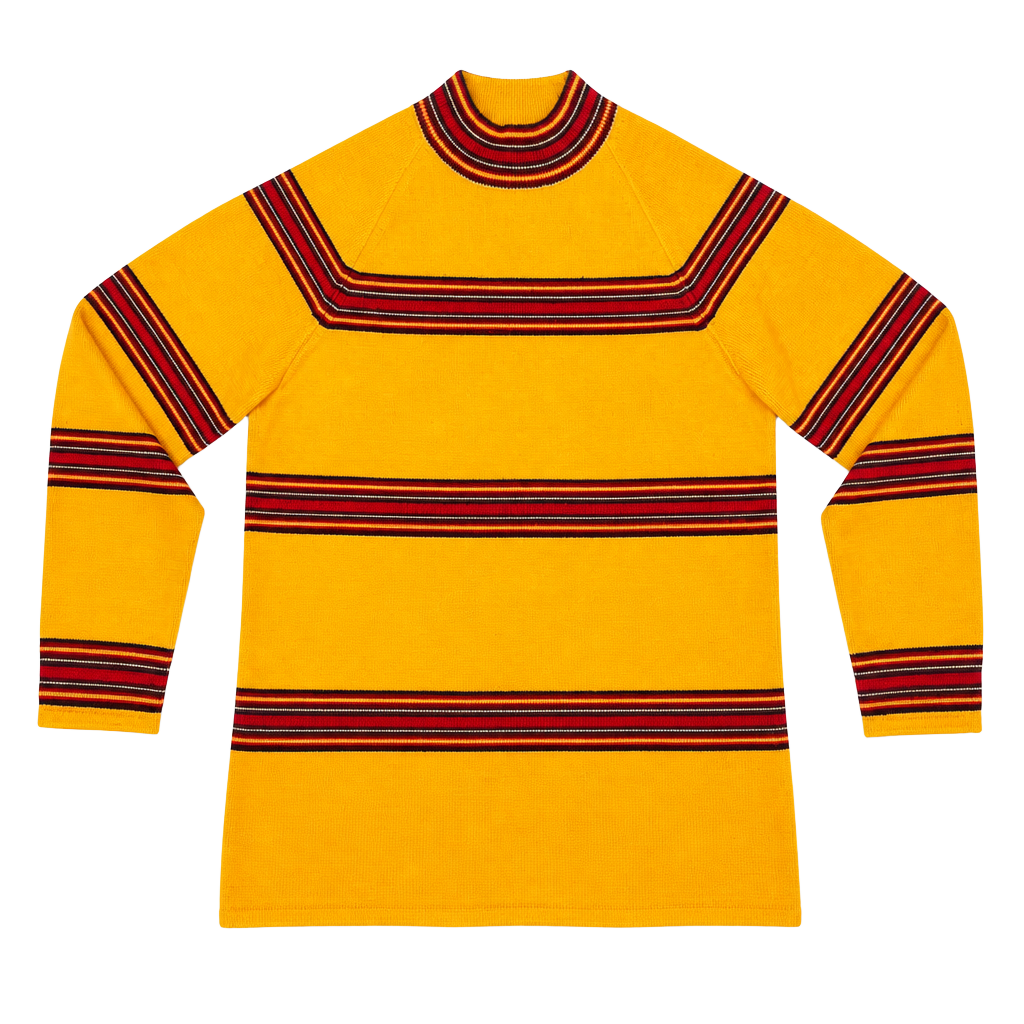 Vintage Striped Wool Sweater Yellow Red Purple Long Sleeve 1