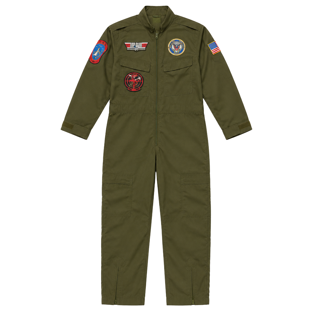 America's Navy Top Gun Flight Suit Size S Green Jumpsuit Costume 1