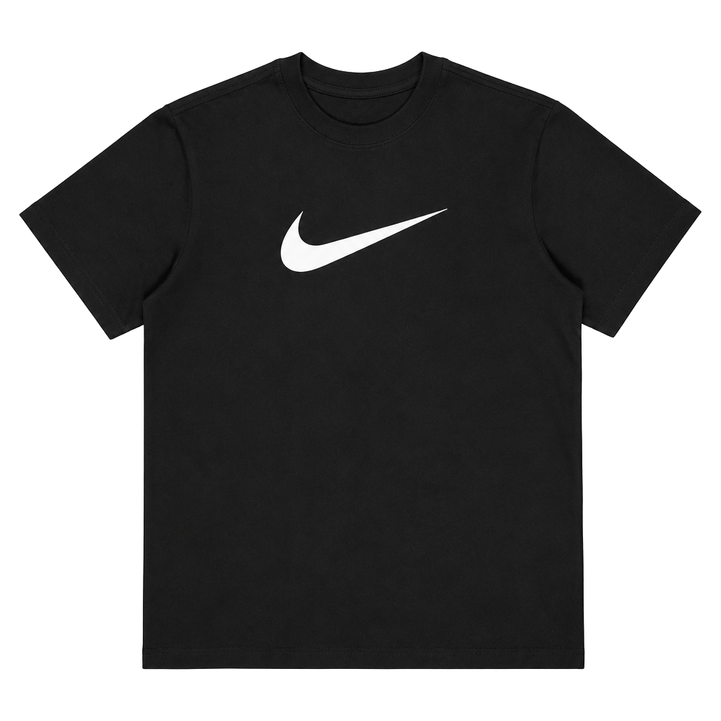 Youth Nike Swoosh T-Shirt Black White 1