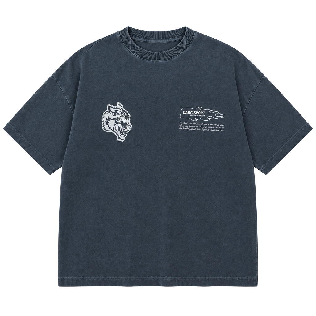 Darc Sport Big Bad Wolf Distressed Grunge Tee Size M Slate Gray 1